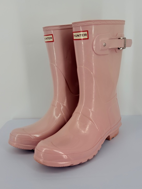 Hunter Shoes - Hunter Original Short Gloss Pink Rain Boots Women’s Size 11